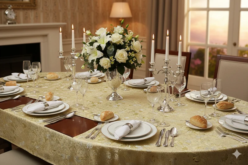 Brokatstoff Blumen gold & silber *Ab 50cm