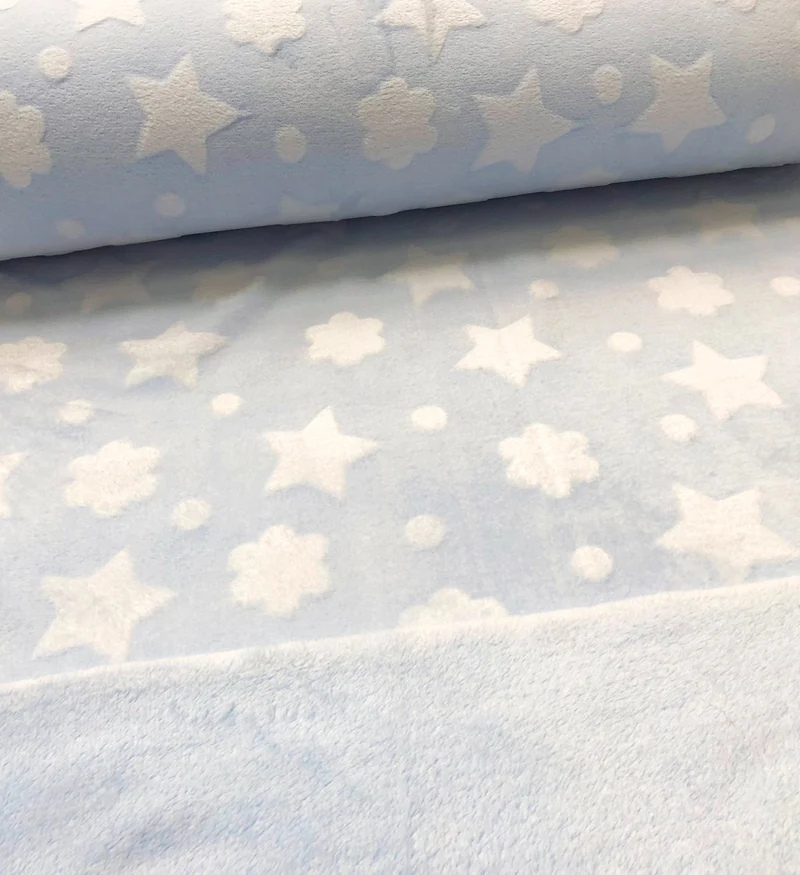Kuschelfleece Sterne & Wolken *Ab 50cm