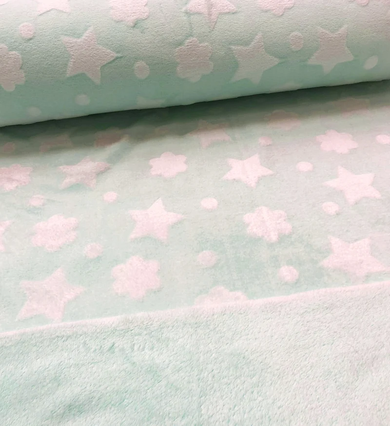 Kuschelfleece Sterne & Wolken *Ab 50cm