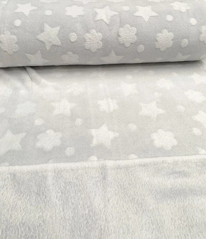 Kuschelfleece Sterne & Wolken *Ab 50cm