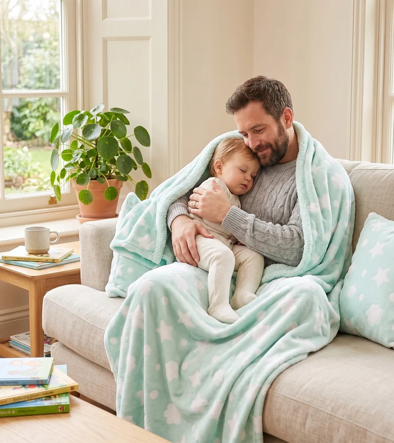 Kuschelfleece Sterne & Wolken *Ab 50cm