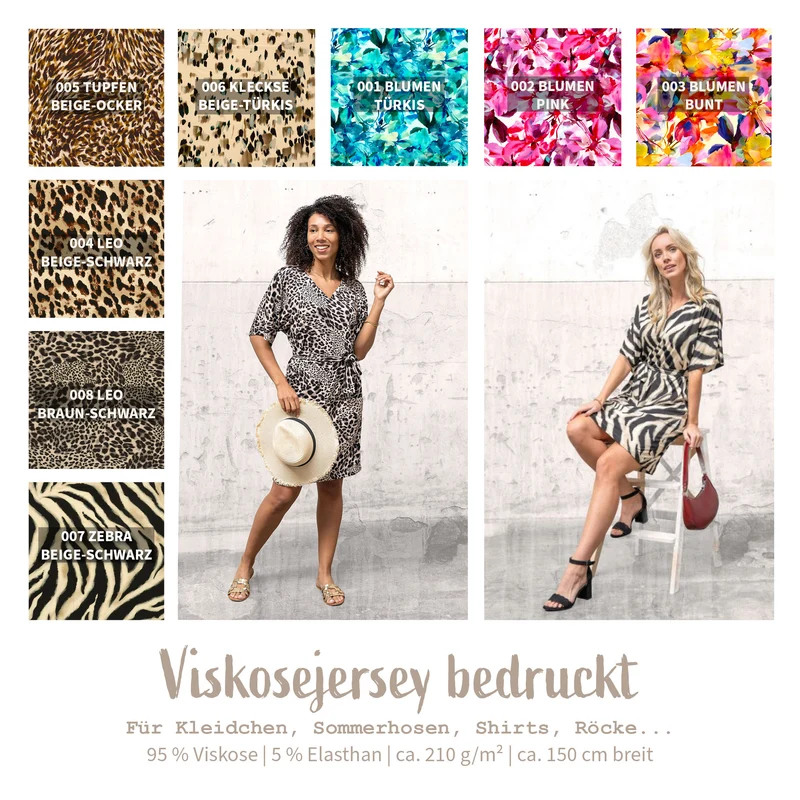 Viskosejersey bedruckt *Ab 50 cm