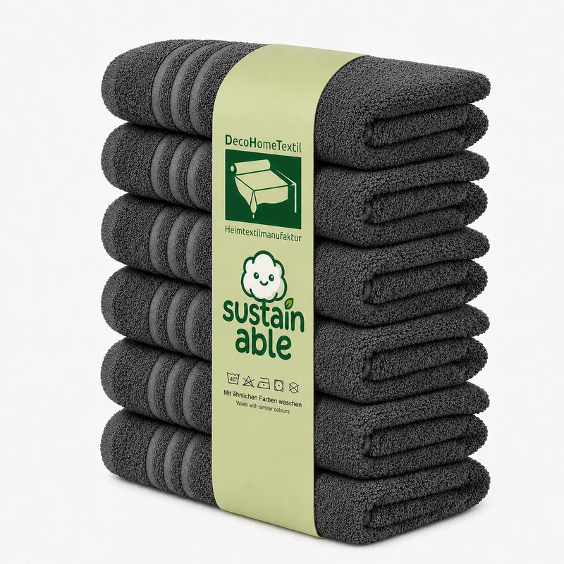 DecoHomeTextil Eco Hand- Badetuch Frottier Set, sustainable, kuschelweich, saugstark
