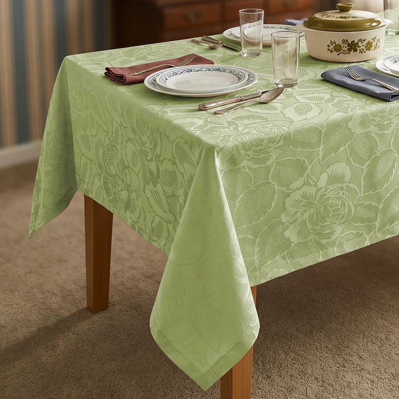 DecoHomeTextil Retro Tischdecke Rosalia mit feinem Rosenmuster – Für eine warme, elegante Tischatmosphäre