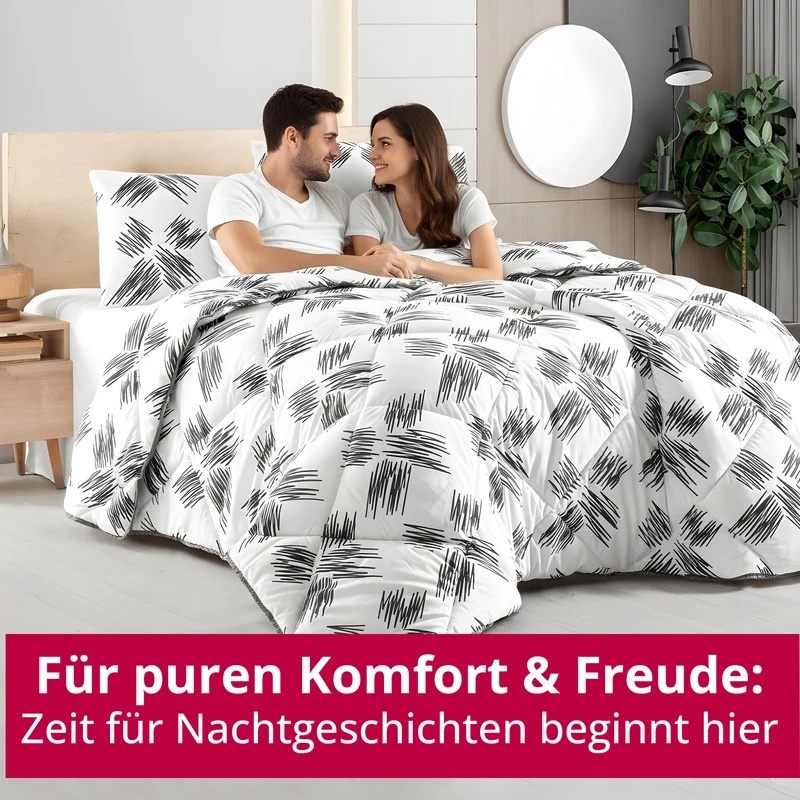 DecoHomeTextil Bettwäsche Set Bettgarnitur mit Reißverschluss Polycotton Design