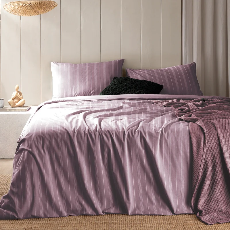 DecoHomeTextil Bettwäsche Set Bettgarnitur mit Reißverschluss Polycotton Jacquard Linien