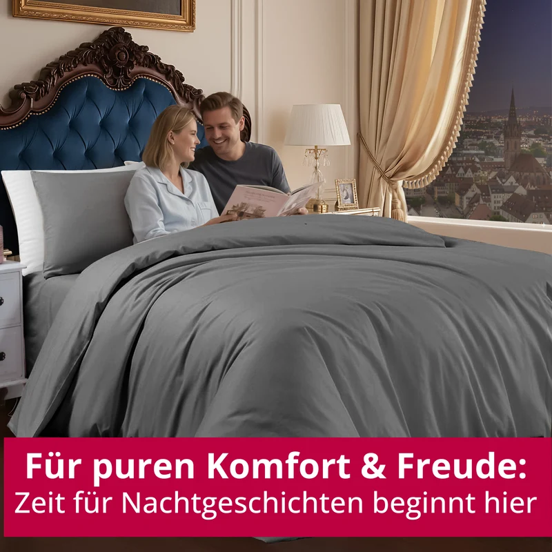 DecoHomeTextil Bettwäsche Set Bettgarnitur mit Reißverschluss Polycotton Uni