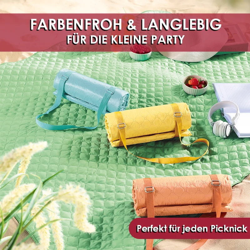 Picknickmatte mit Tragegurt 130 x 170 cm Matte Strand Wandern Outdoor Pool Schwimmbad Camping