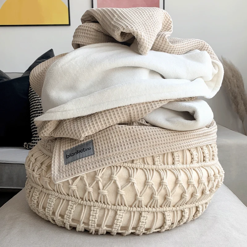 Kuscheldecke "Natur" • 210 x 140 cm • Creme • Sandweiß