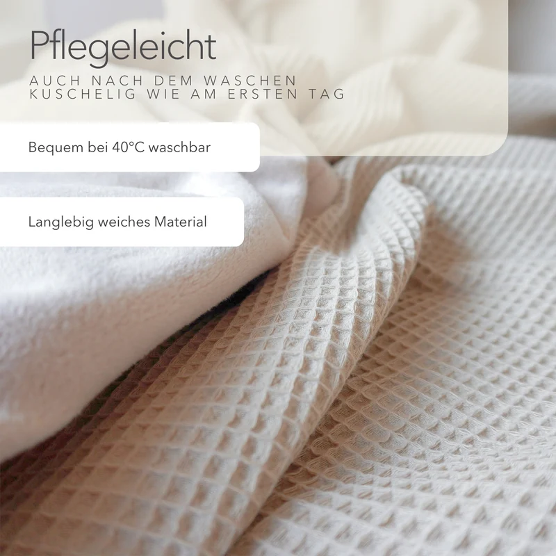 Kuscheldecke "Natur" • 210 x 140 cm • Creme • Sandweiß