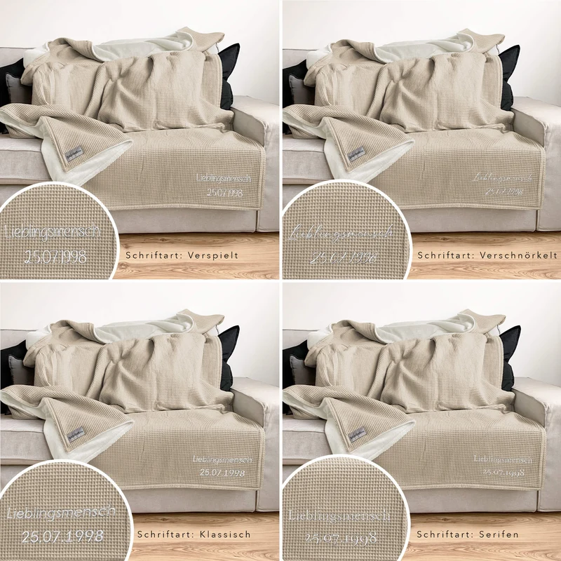 Kuscheldecke "Natur" • 210 x 140 cm • Creme • Sandweiß