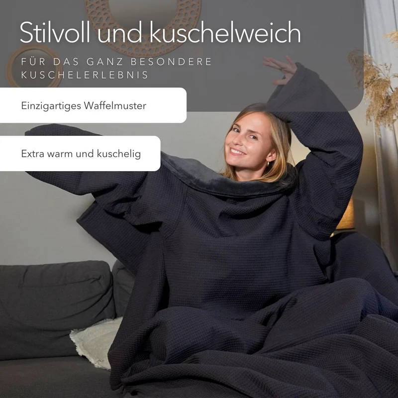 Kuscheldecke mit Ärmeln · Vollkommen · Vulkangrau