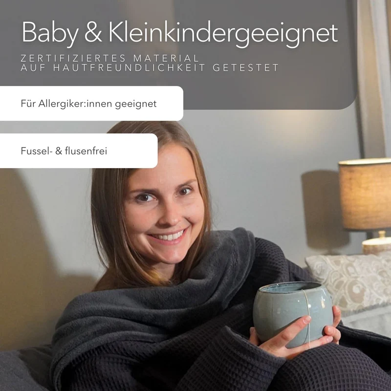 Kuscheldecke mit Ärmeln · Vollkommen · Vulkangrau