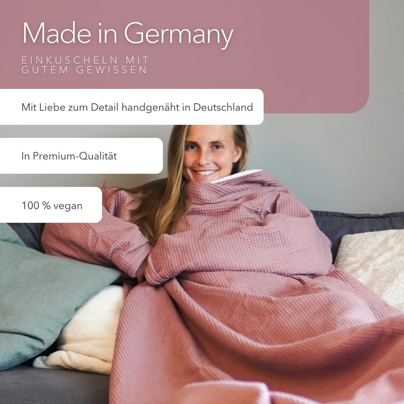 Kuscheldecke mit Ärmeln · Vollkommen · Altrosa · Sandweiß