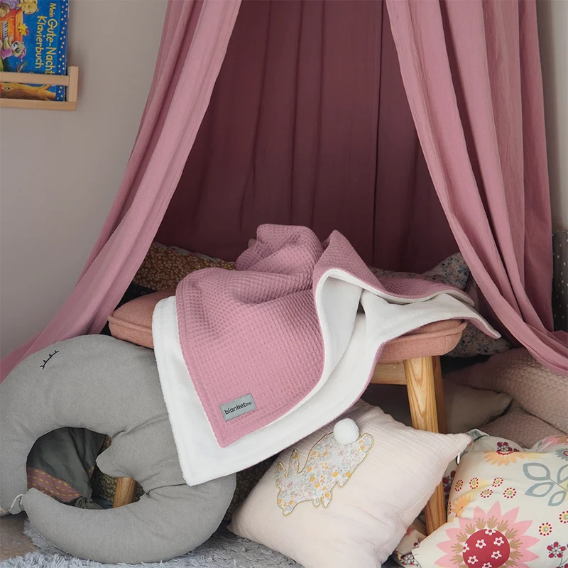 Babydecke mit Namen - 70 x 100 cm • Altrosa