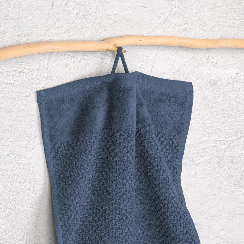 Handtücher "Popcorn" - Jeansblau - 6x 50x100cm