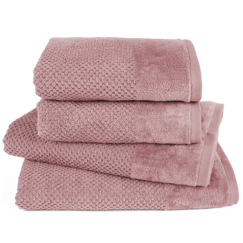 Handtuch Set Popcorn - Mauve - 2x50x100 + 2x70x140 cm