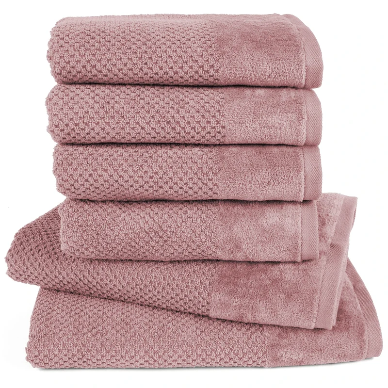 Handtuch Set Popcorn - Mauve - 4x50x100 + 2x70x140 cm