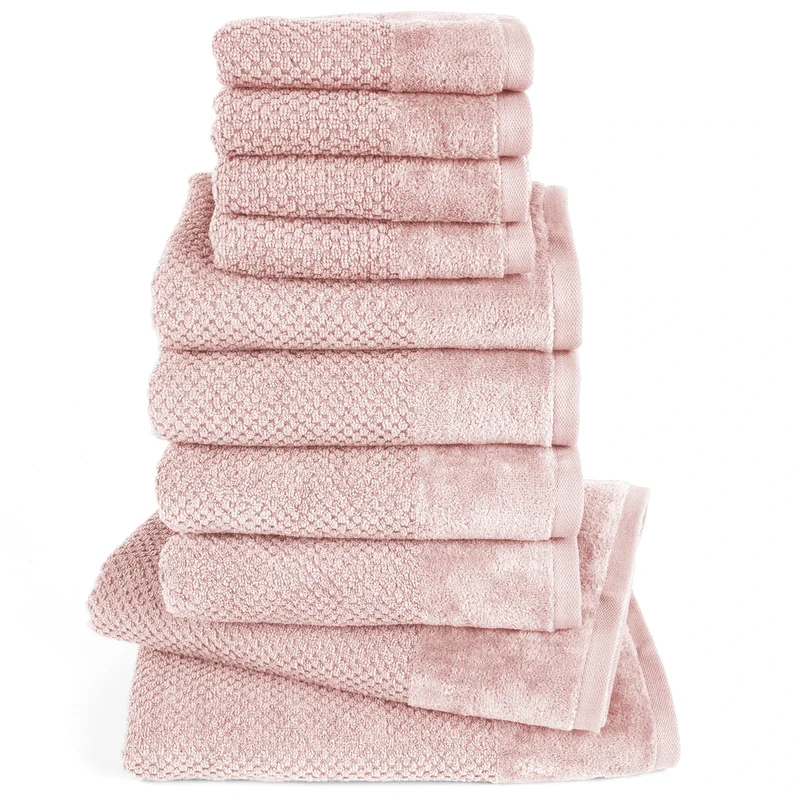 Handtuch Set Popcorn - Rosa - 4x30x50 + 4x50x100 + 2x70x140 cm