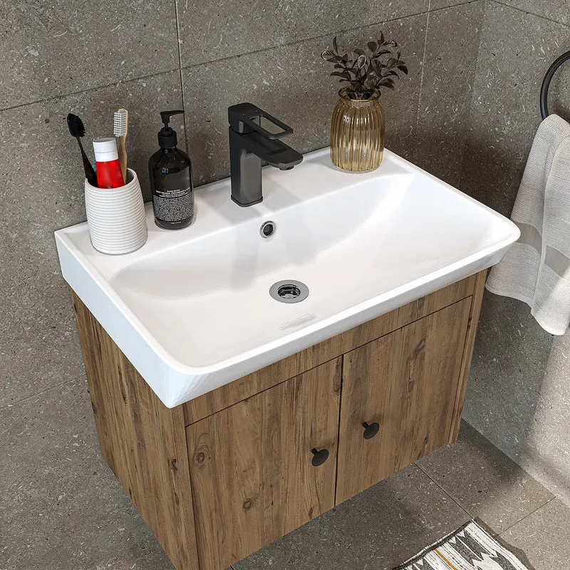Roomart 4-teiliges Badmöbel-Set ADA, 60 cm, mit Waschbecken und Hochschrank, in 5 Farben