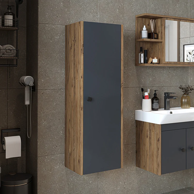 Roomart 4-teiliges Badmöbel-Set ADA, 60 cm, mit Waschbecken und Hochschrank, in 5 Farben