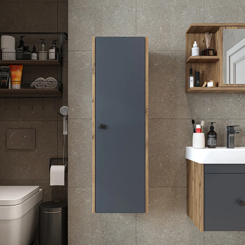 Roomart 4-teiliges Badmöbel-Set ADA, 60 cm, mit Waschbecken und Hochschrank, in 5 Farben