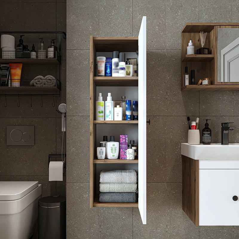 Roomart 4-teiliges Badmöbel-Set ADA, 60 cm, mit Waschbecken und Hochschrank, in 5 Farben