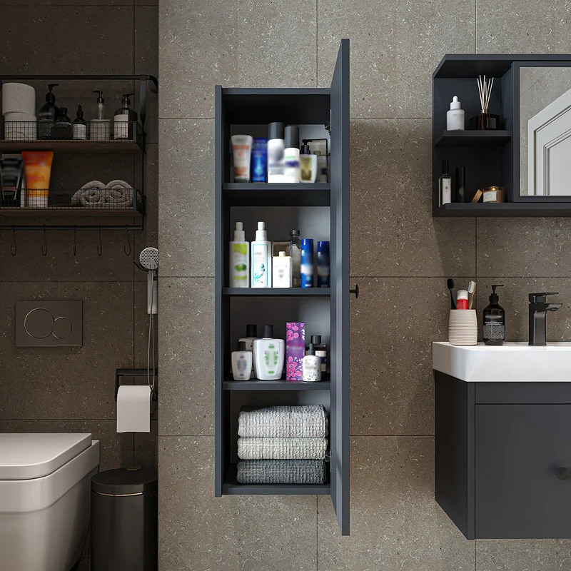 Roomart 4-teiliges Badmöbel-Set ADA, 60 cm, mit Waschbecken und Hochschrank, in 5 Farben