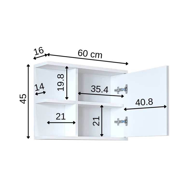 Roomart 4-teiliges Badmöbel-Set ADA, 60 cm, mit Waschbecken und Hochschrank, in 5 Farben
