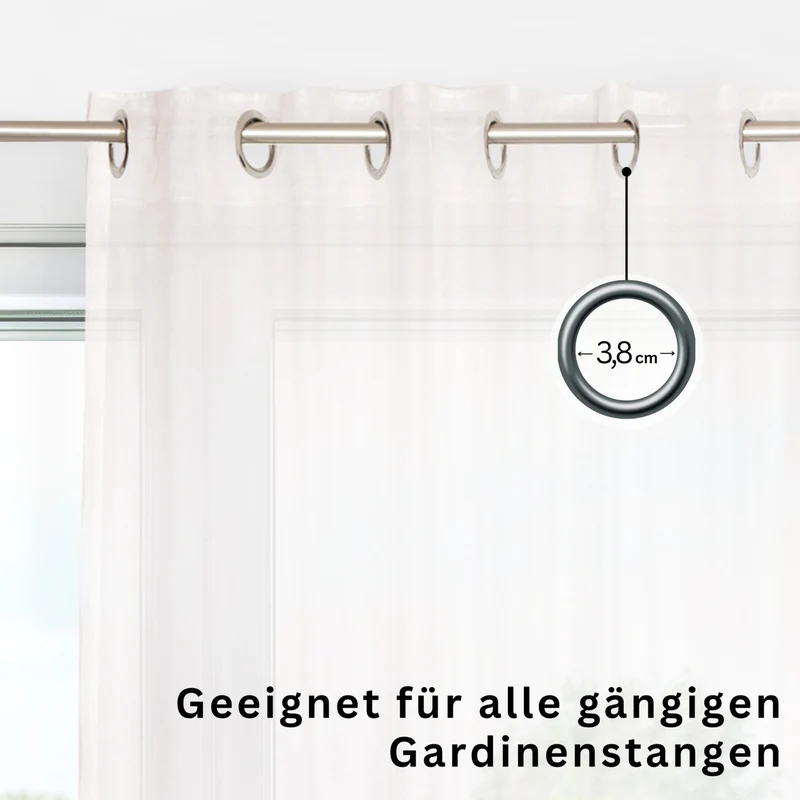SCHÖNER WOHNEN Ösenvorhang - lichtdurchlässig halbtransparent - 140x250cm