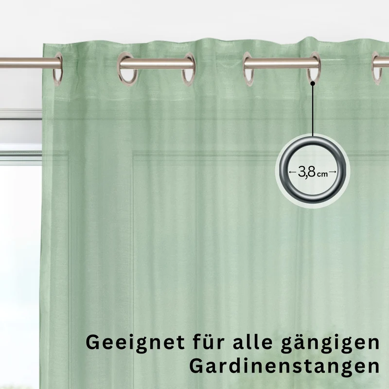 SCHÖNER WOHNEN Ösenvorhang - lichtdurchlässig halbtransparent - 140x250cm