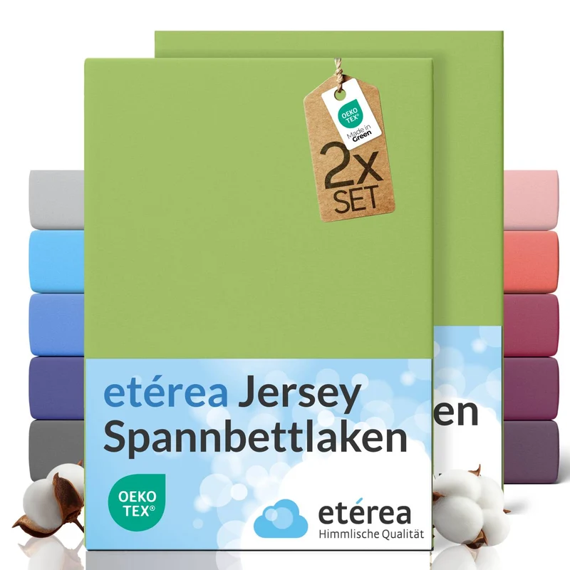 2x etérea Comfort Jersey Spannbettlaken - Größen Exakt