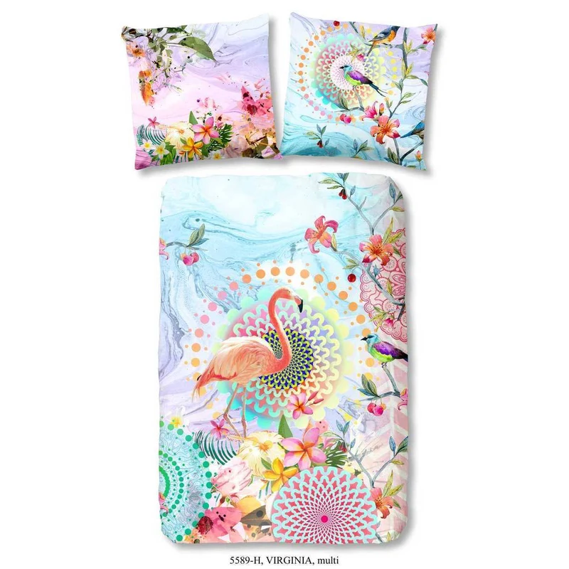 HIP Baumwoll-Satin Bettwäsche Virginia Türkis Terra Rosa Flamingo