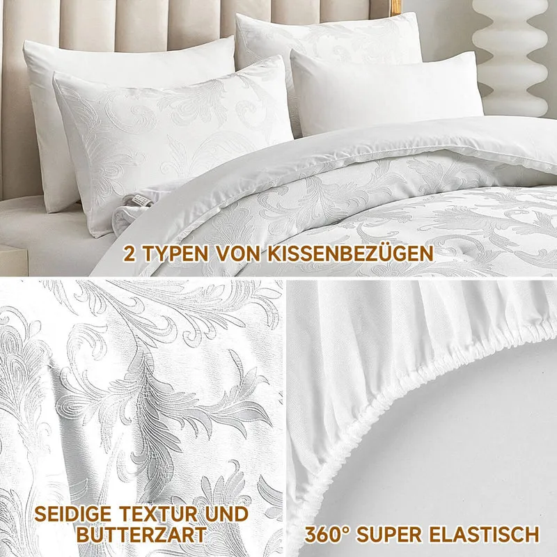 HOMELUX Bettwäsche Set 180x200, 6-teilig mit Steppdecke 220x240, 4 Kissenbezüge 50x70, Mikrofaser, bügelfrei