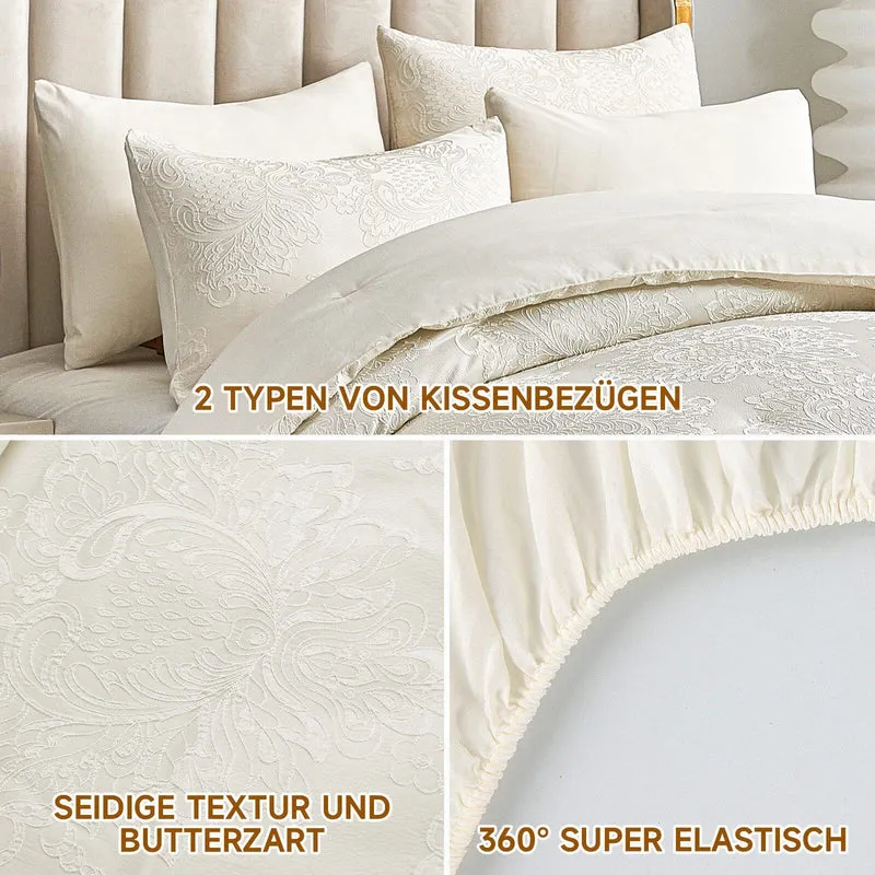 HOMELUX Bettwäsche Set 180x200, 6-teilig mit Steppdecke 220x240, 4 Kissenbezüge 50x70, Mikrofaser, bügelfrei