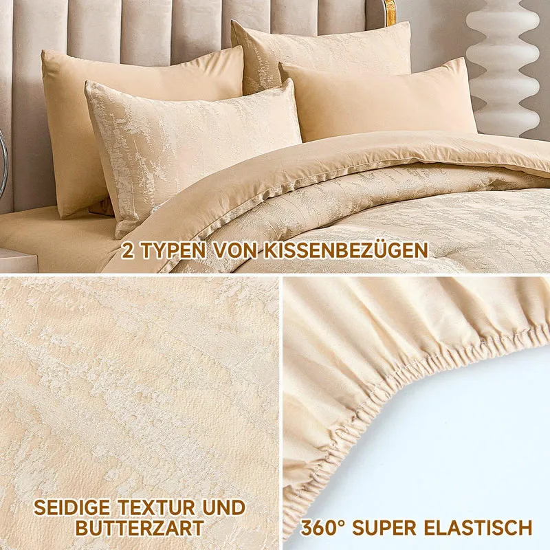 HOMELUX Bettwäsche Set 180x200, 6-teilig mit Steppdecke 220x240, 4 Kissenbezüge 50x70, Mikrofaser, bügelfrei