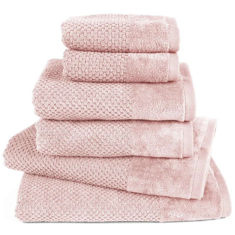 Handtuch Set Popcorn - Rosa - 2x30x50 + 2x50x100 + 2x70x140 cm