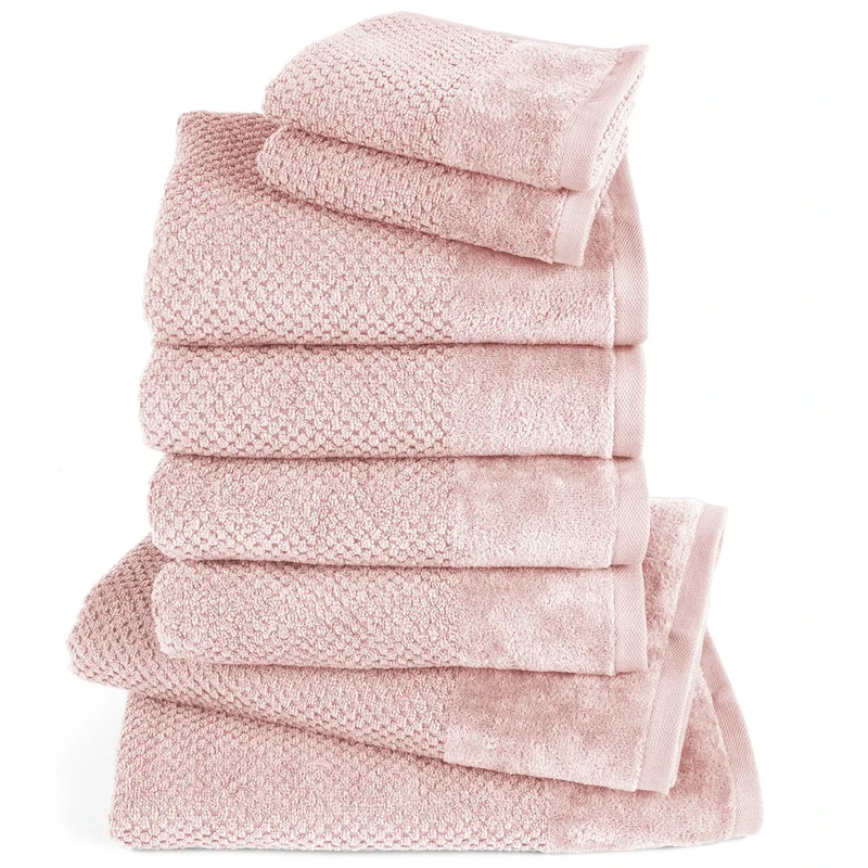 Handtuch Set Popcorn - Rosa - 2x30x50 + 4x50x100 + 2x70x140 cm