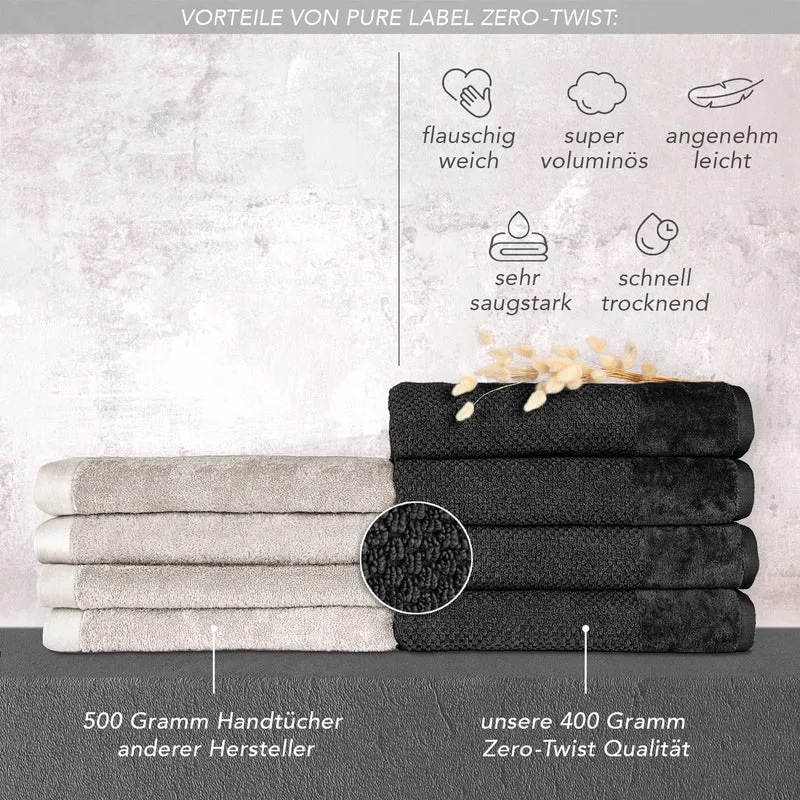 Handtuch Set Popcorn - Schwarz - 2x30x50 + 4x50x100 + 2x70x140 cm