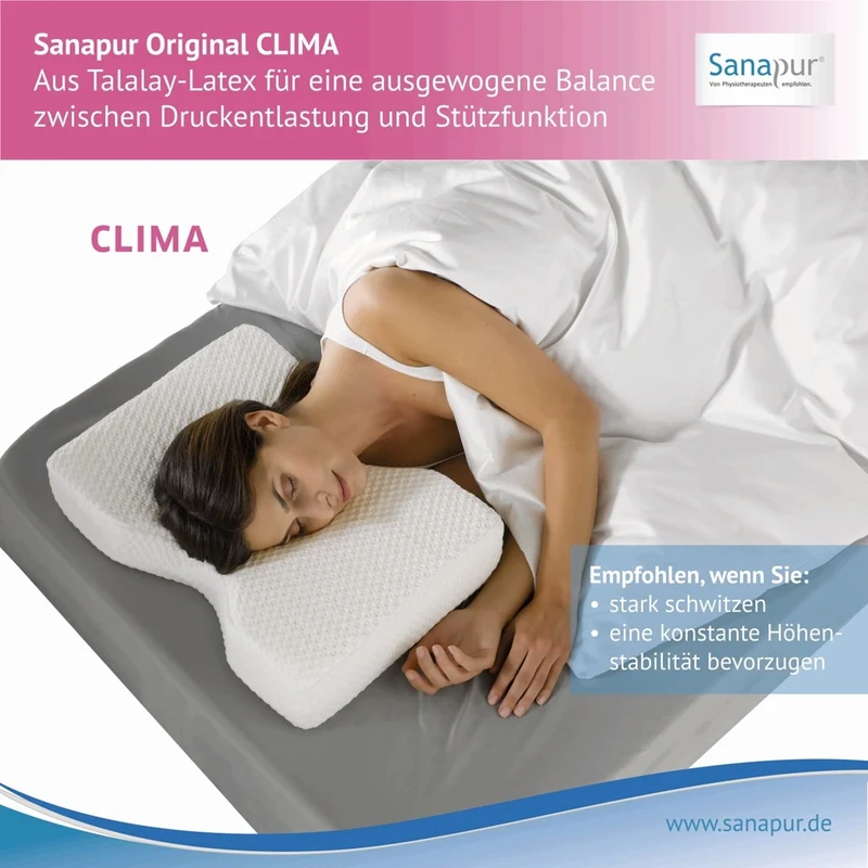 Sanapur Original Kissen 4.0 - Ergonomisches Nackenstützkissen für Seiten- & Rückenschläfer