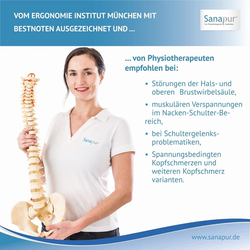 Sanapur Original Kissen 4.0 - Ergonomisches Nackenstützkissen für Seiten- & Rückenschläfer