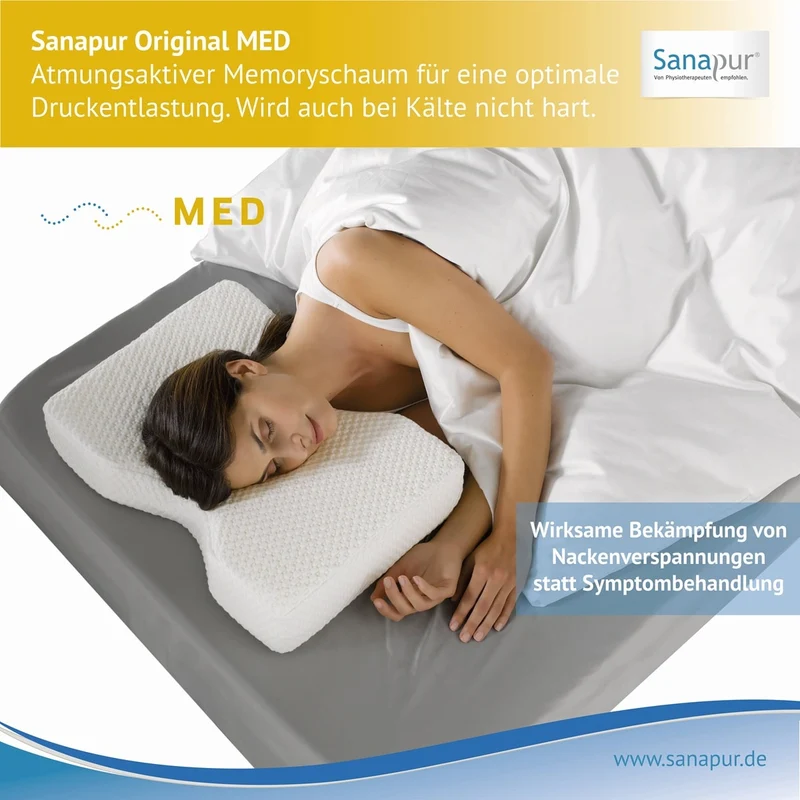 Sanapur Original Kissen 4.0 - Ergonomisches Nackenstützkissen für Seiten- & Rückenschläfer
