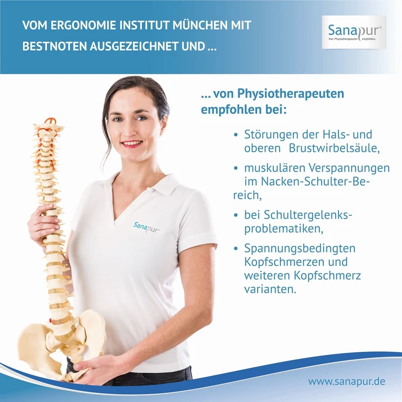 Sanapur Original Kissen 4.0 - Ergonomisches Nackenstützkissen für Seiten- & Rückenschläfer