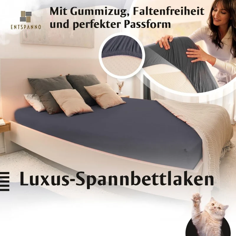 Boxspringbett Topper Luxus-Spannbettlaken