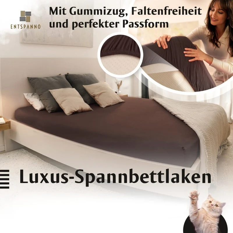 Luxus Spannbettlaken 180x200 - 200x220