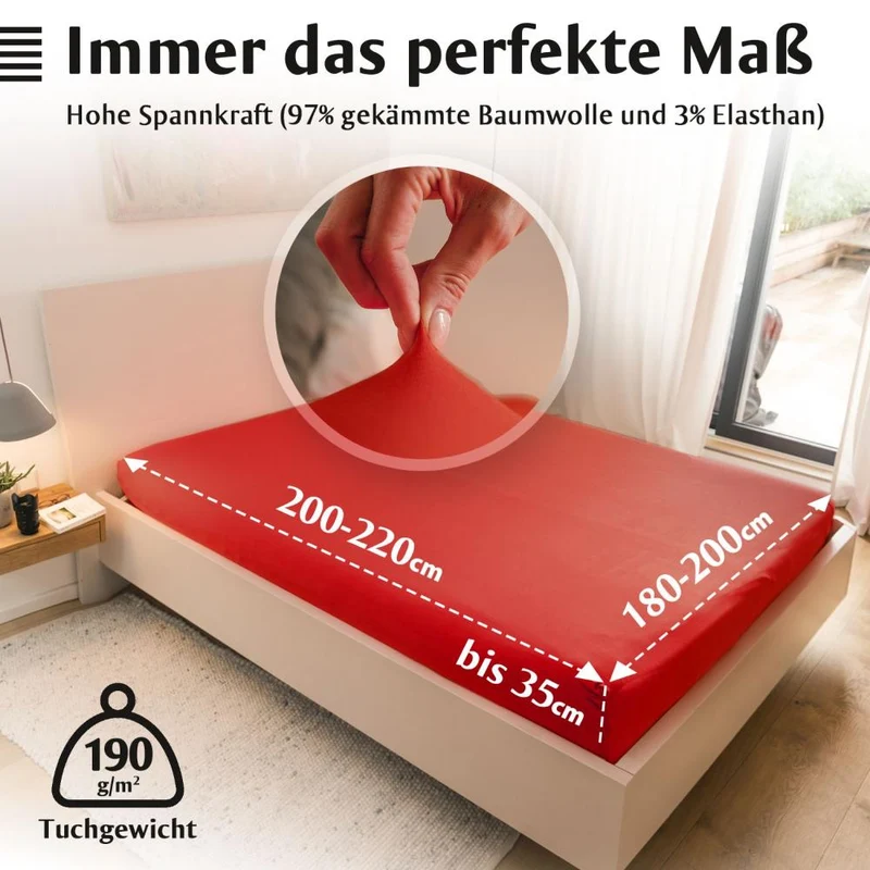 Luxus Spannbettlaken 180x200 - 200x220
