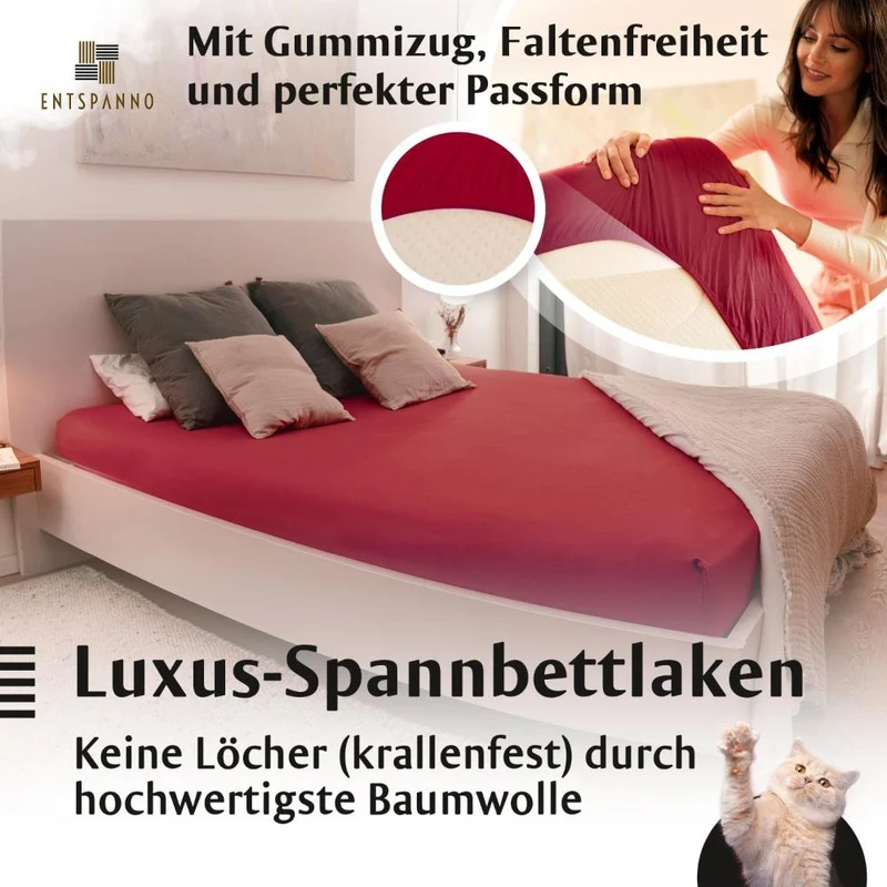 Luxus Spannbettlaken 180x200 - 200x220