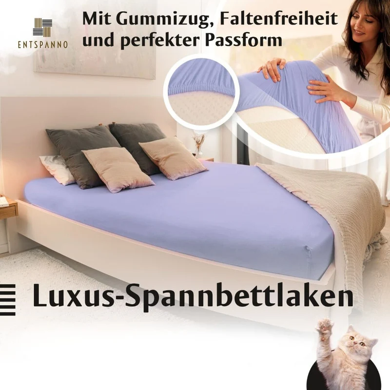 Luxus Spannbettlaken 180x200 - 200x220