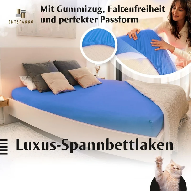 Luxus Spannbettlaken 180x200 - 200x220