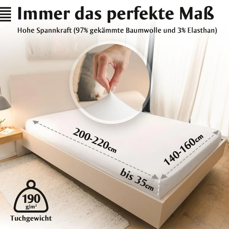 Luxus-Spannbettlaken 140-160 x 200-220 cm